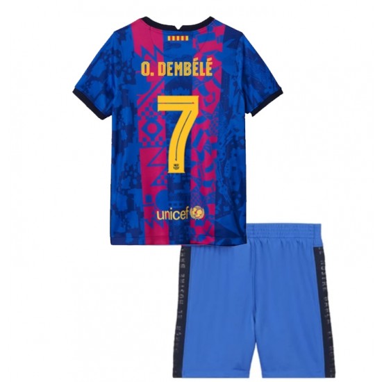 Camisola FC Barcelona O. Dembele 7 Criança Equipamento Terceiro 2021-2022 Manga Curta